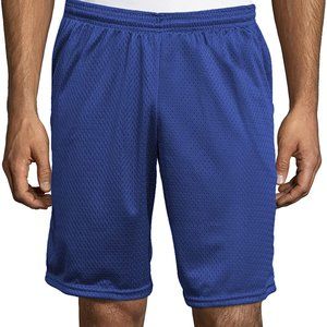 Hanes Sport men M mesh pocket shorts performance gear athletic blue